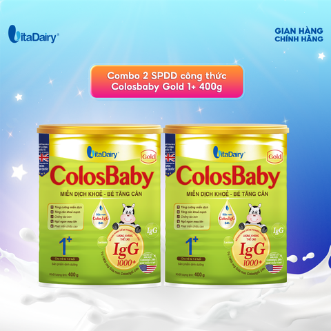 Combo 2 Sữa non Colosbaby Gold 1+ 400g, sữa bột giúp bé cải thiện cân nặng, phát triển toàn diện - VitaDairy 