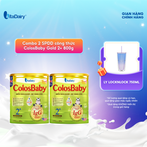  Combo 2 Sữa bột Colosbaby Gold 2+ 800g, gúp bổ sung dinh dưỡng, hỗ trợ bé bắt kịp đà tăng trưởng - VitaDairy 