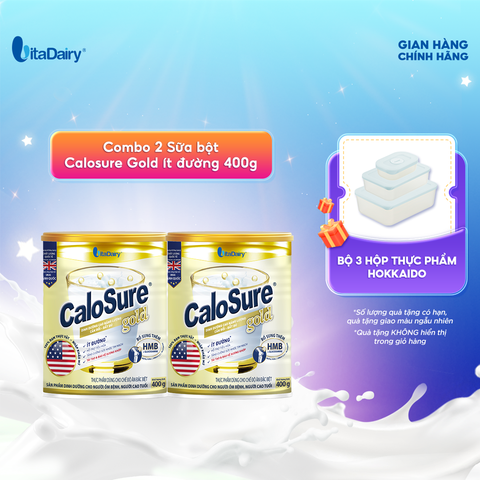 Combo 2 Sữa bột Calosure Gold ít đường 400g- VitaDairy 