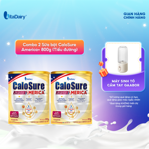  Combo 2 Sữa bột CaloSure America+ 800g (Tiểu đường) - VitaDairy 