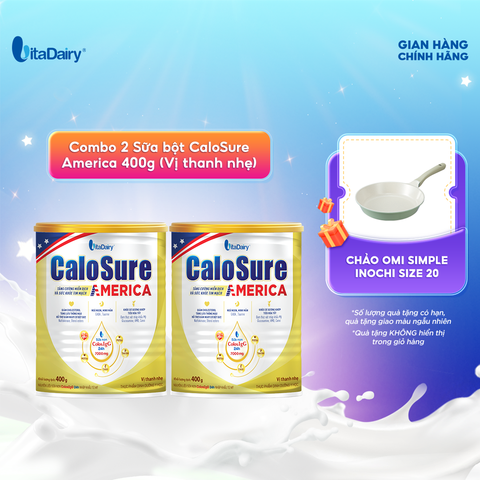  Combo 2 Sữa bột CaloSure America 400g (Vị thanh nhẹ)- VitaDairy 