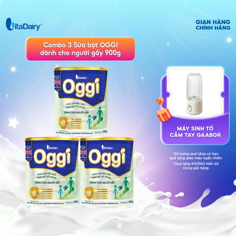  Combo 3 Sữa bột OGGI 900g hỗ trợ dinh dưỡng cho người cần tăng cân và duy trì vóc dáng - VitaDairy 