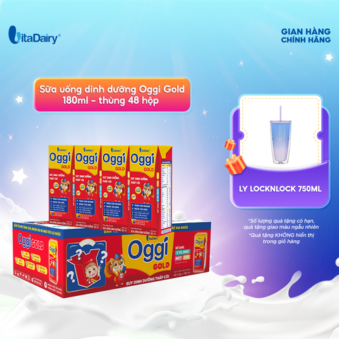  Sữa uống dinh dưỡng Oggi Gold 180ml - thùng 48 hộp - VitaDairy 