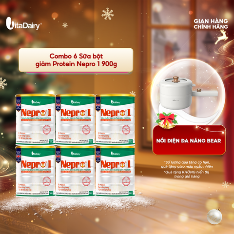  Combo 6 Sữa bột Nepro 1 900g, bổ sung dinh dưỡng cân đối với mức đạm hợp lý - VitaDairy 