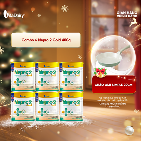  Combo 6 Sữa bột Nepro 2 Gold 400g, bổ sung dinh dưỡng cân đối, phù hợp với người cần lưu ý đường huyết - VitaDairy 
