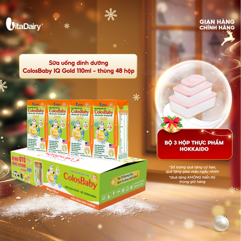  Sữa uống dinh dưỡng ColosBaby IQ Gold 110ml - thùng 48 hộp - VitaDairy 