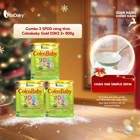 Combo 3 SPDD công thức Colosbaby Gold D3K2 2+ 800g 