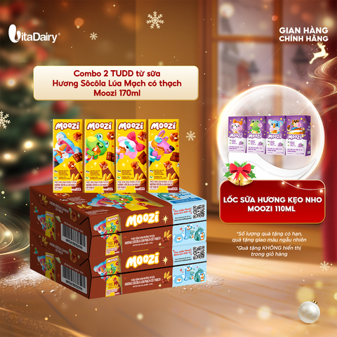  Combo 2 Thùng thức uống dinh dưỡng từ sữa Hương Sôcôla Lúa Mạch có thạch Moozi 170ml 