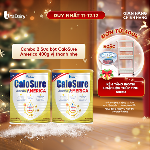  Combo 2 Sữa bột CaloSure America 400g (Vị thanh nhẹ)- VitaDairy 