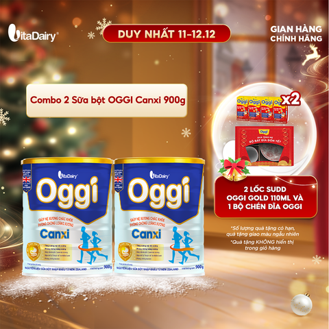  Combo 2 Sữa bột OGGI Canxi 900g, bổ sung dưỡng chất cho hệ xương vững vàng - VitaDairy 