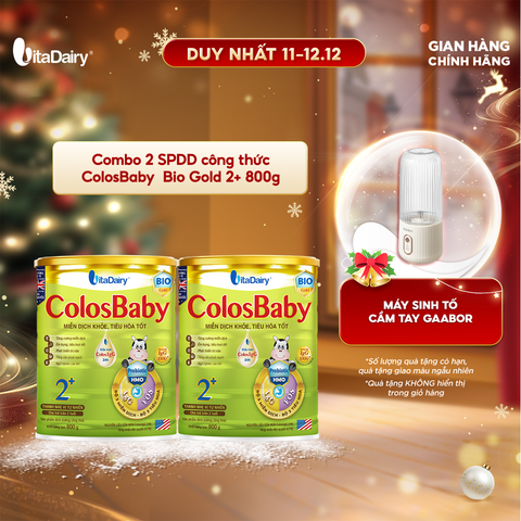 Combo 2 Sữa bột Colobaby Bio Gold 2+ 800g có chứa sữa non, hỗ trợ hệ tiêu hóa khỏe mạnh - VitaDairy 