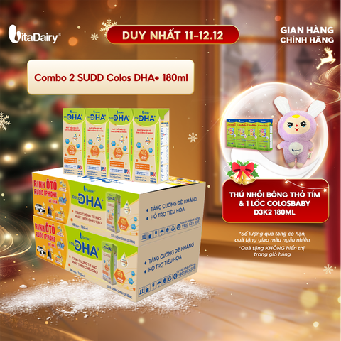  Combo 2 Sữa uống dinh dưỡng Colos DHA+ 180ml - VitaDairy 