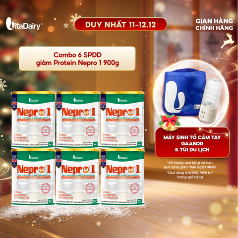  Combo 6 Sữa bột Nepro 1 900g, bổ sung dinh dưỡng cân đối với mức đạm hợp lý - VitaDairy 