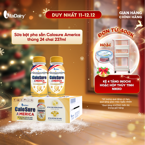  Sữa bột pha sẵn Calosure America thùng 24 chai 237ml - VitaDairy 