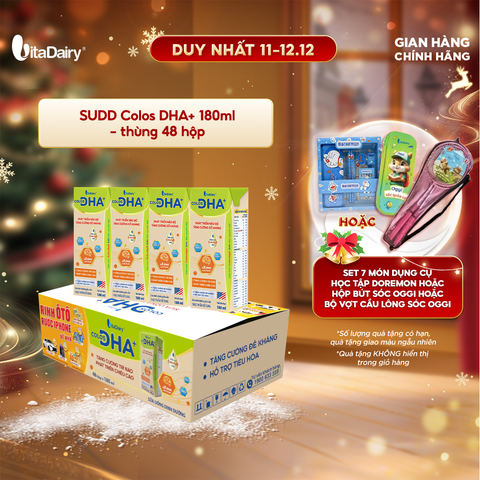  Sữa uống dinh dưỡng Colos DHA+ 180ml thùng 48 hộp - VitaDairy 