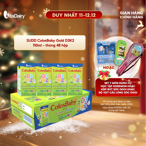  Sữa uống dinh dưỡng ColosBaby Gold D3K2 110ml - thùng 48 hộp 