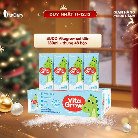  Sữa uống dinh dưỡng Vitagrow cải tiến 180ml - thùng 48 hộp 
