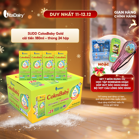  Sữa uống dinh dưỡng ColosBaby Gold cải tiến 180ml - thùng 24 hộp 