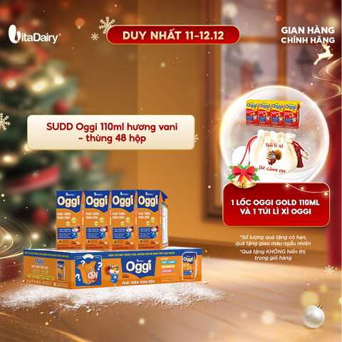  Sữa uống dinh dưỡng Oggi 110ml hương vani - thùng 48 hộp - VitaDairy 