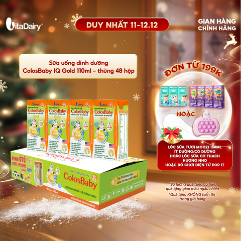  Sữa uống dinh dưỡng ColosBaby IQ Gold 110ml - thùng 48 hộp - VitaDairy 