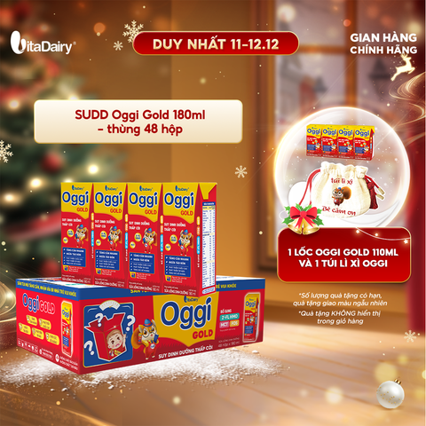  Sữa uống dinh dưỡng Oggi Gold 180ml - thùng 48 hộp - VitaDairy 