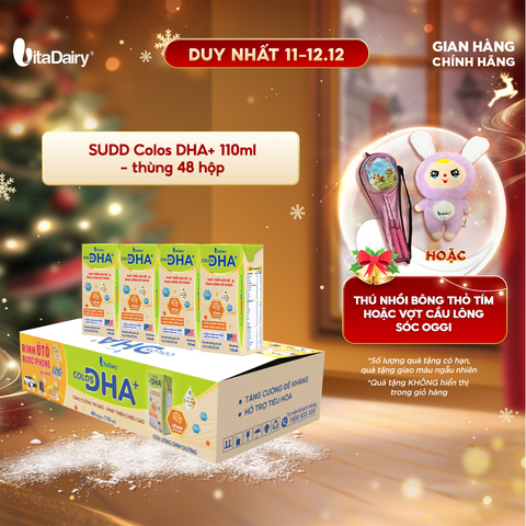  Sữa uống dinh dưỡng Colos DHA+ 110ml - Thùng 48 hộp - VitaDairy 