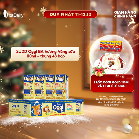  Sữa uống dinh dưỡng Oggi BA hương Váng sữa 110ml - thùng 48 hộp - VitaDairy 