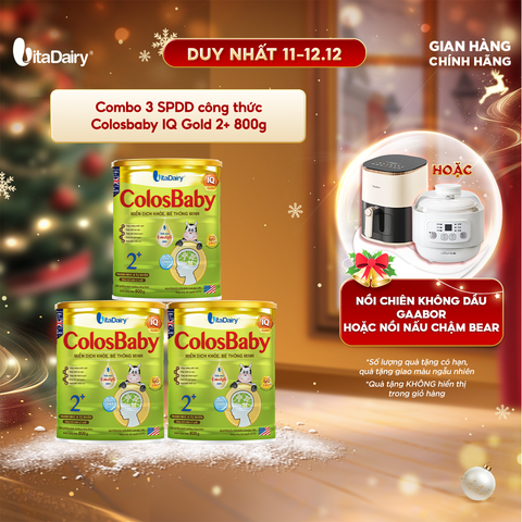  Combo 3 SPDD công thức Colosbaby IQ Gold 2+ 800g - VitaDairy 