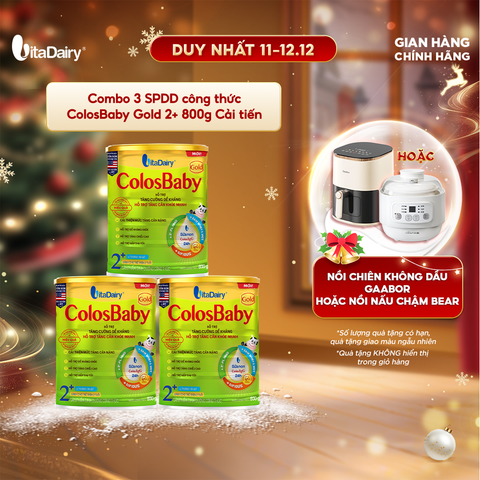  Combo 3 SPDD công thức ColosBaby Gold 2+ 800g (Cải tiến) 