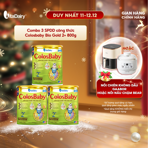  Combo 3 Sữa bột Colobaby Bio Gold 2+ 800g có chứa sữa non hỗ trợ cải thiện hệ tiêu hóa khỏe mạnh - VitaDairy 