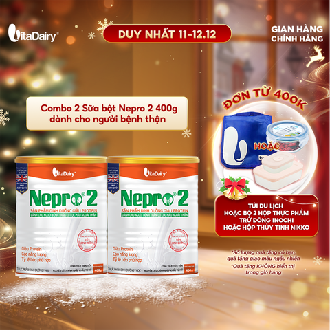  Combo 2 Sữa bột Nepro 2 400g dành cho người bệnh thận - VitaDairy 