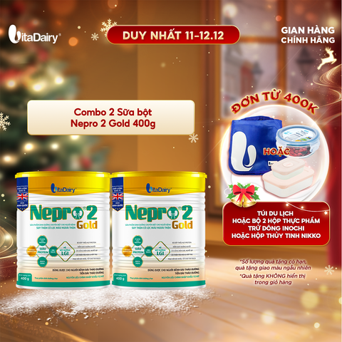  Combo 2 Sữa bột Nepro 2 Gold 400g (cho người tiểu đường) - VitaDairy 