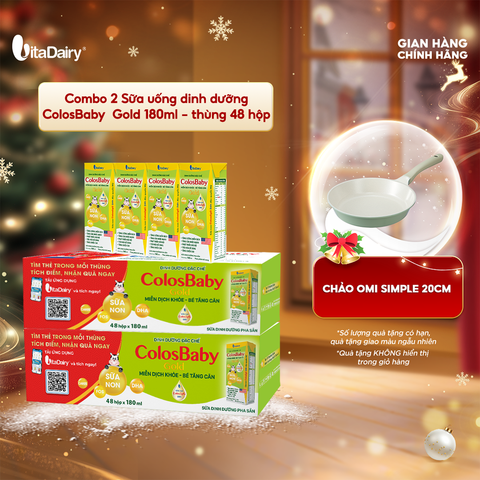  Combo 2 Sữa uống dinh dưỡng Colosbaby Gold 180ml - VitaDairy 