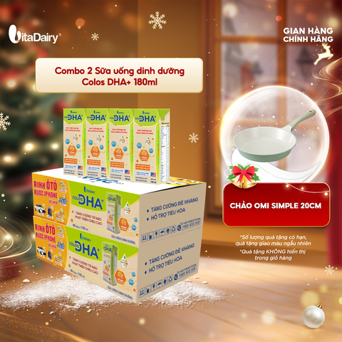  Combo 2 Sữa uống dinh dưỡng Colos DHA+ 180ml - VitaDairy 