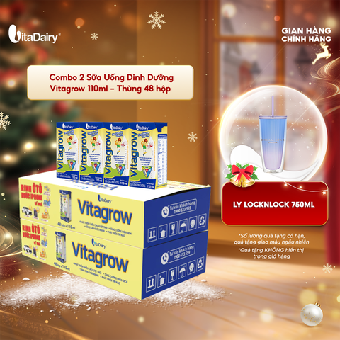  Combo 2 Sữa uống dinh dưỡng Vitagrow 110ml - VitaDairy 