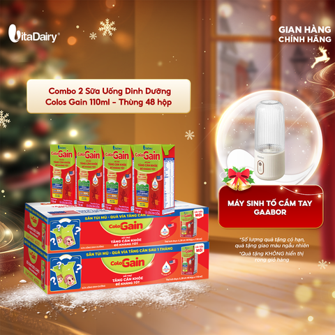  Combo 2 Sữa uống dinh dưỡng ColosGain 110ml - thùng 48 hộp - VitaDairy 