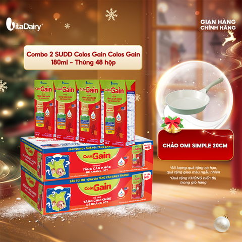  Combo 2 Sữa uống dinh dưỡng Colos Gain 180ml - thùng 48 hộp - VitaDairy 