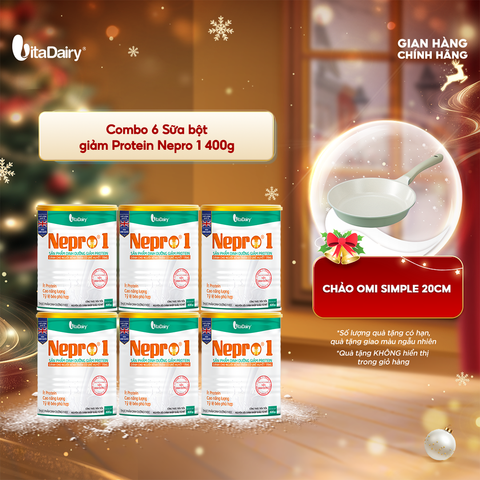  Combo 6 Sữa bột Nepro 1 400g, bổ sung dinh dưỡng cân đối với mức đạm hợp lý - VitaDairy 