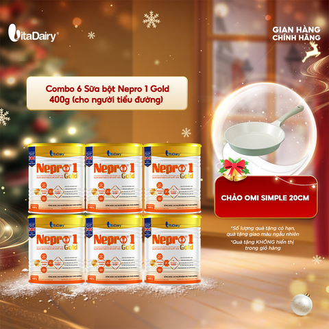 Combo 6 Sữa bột Nepro 1 Gold 400g phù hợp với người cần lưu ý đường huyết và sức khỏe thận - VitaDairy 