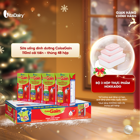  Sữa uống dinh dưỡng ColosGain 110ml cải tiến - thùng 48 hộp - Vitadairy 