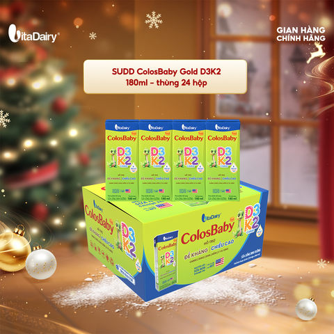  Sữa uống dinh dưỡng ColosBaby Gold D3K2 180ml - thùng 24 hộp 