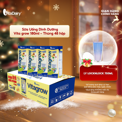  Sữa uống dinh dưỡng Vita grow 180ml - Thùng 48 hộp 