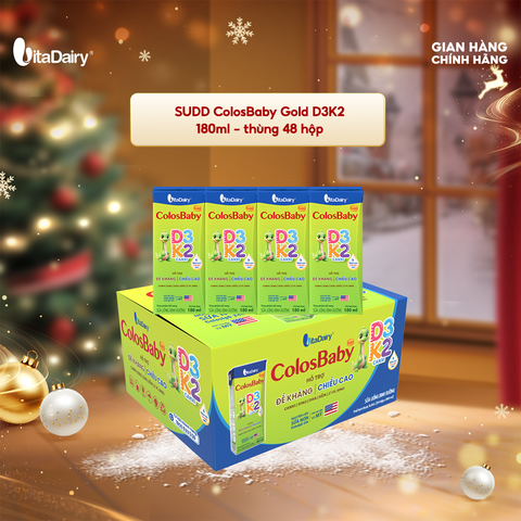  Sữa uống dinh dưỡng ColosBaby Gold D3K2 180ml - thùng 48 hộp 