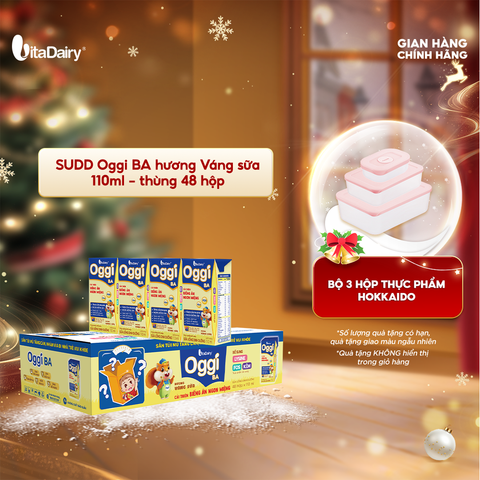  Sữa uống dinh dưỡng Oggi BA hương Váng sữa 110ml - thùng 48 hộp - VitaDairy 