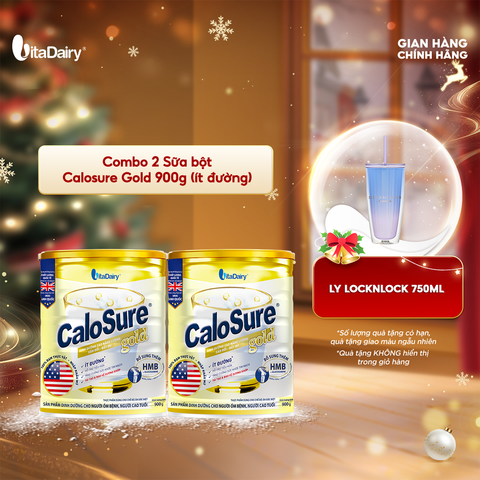  Combo 2 Sữa bột dùng cho chế độ ăn đặc biệt Calosure Gold 900g (ít đường) - Vitadairy 