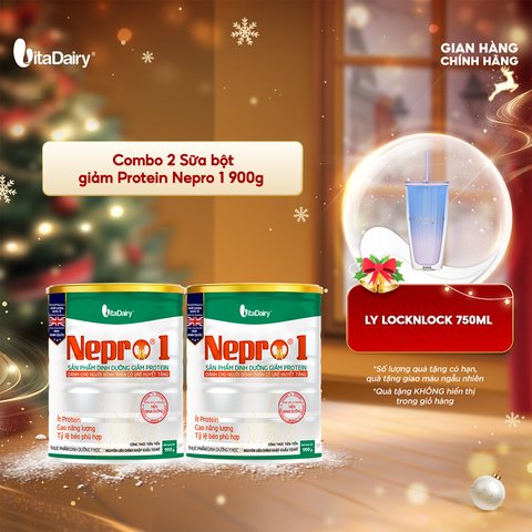  Combo 2 Sữa bột Nepro 1 900g, bổ sung dinh dưỡng cân đối với mức đạm hợp lý - VitaDairy 