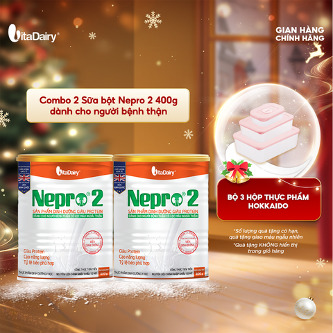  Combo 2 Sữa bột Nepro 2 400g dành cho người bệnh thận - VitaDairy 