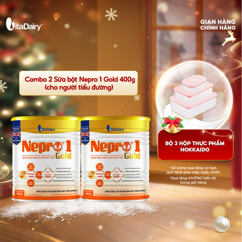  Combo 2 Sữa bột Nepro 1 Gold 400g (cho người tiểu đường) - VitaDairy 