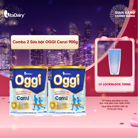  Combo 2 Sữa bột OGGI Canxi 900g, bổ sung dưỡng chất cho hệ xương vững vàng - VitaDairy 