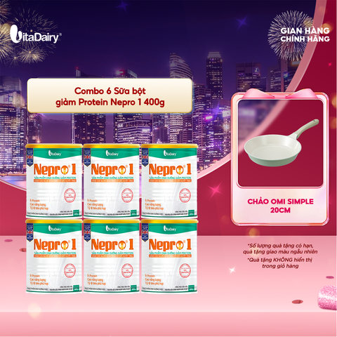  Combo 6 Sữa bột Nepro 1 400g, bổ sung dinh dưỡng cân đối với mức đạm hợp lý - VitaDairy 